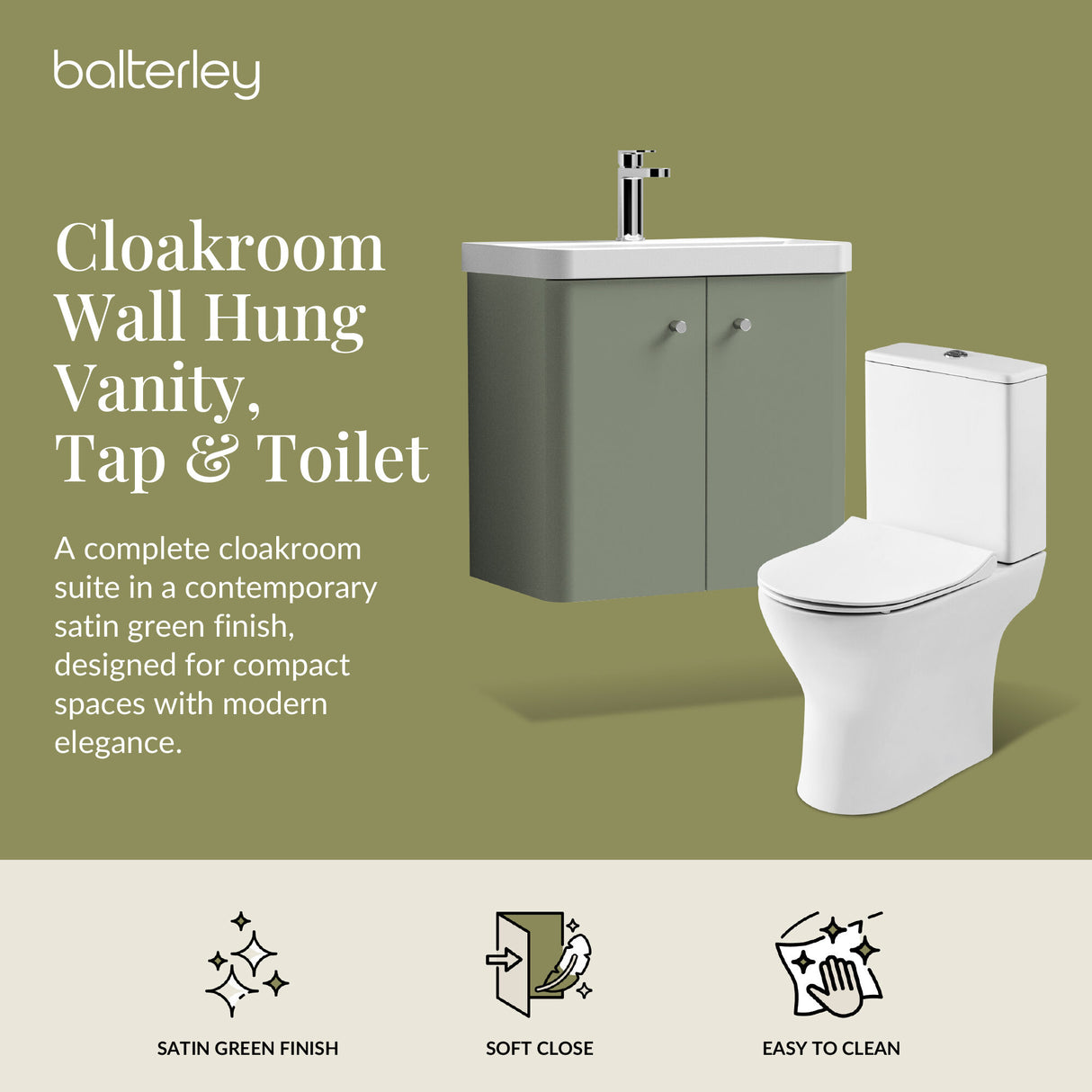 Curve Cloakroom Set - Wall Hung Vanity Basin Unit, Toilet and Mono Basin Mixer Tap