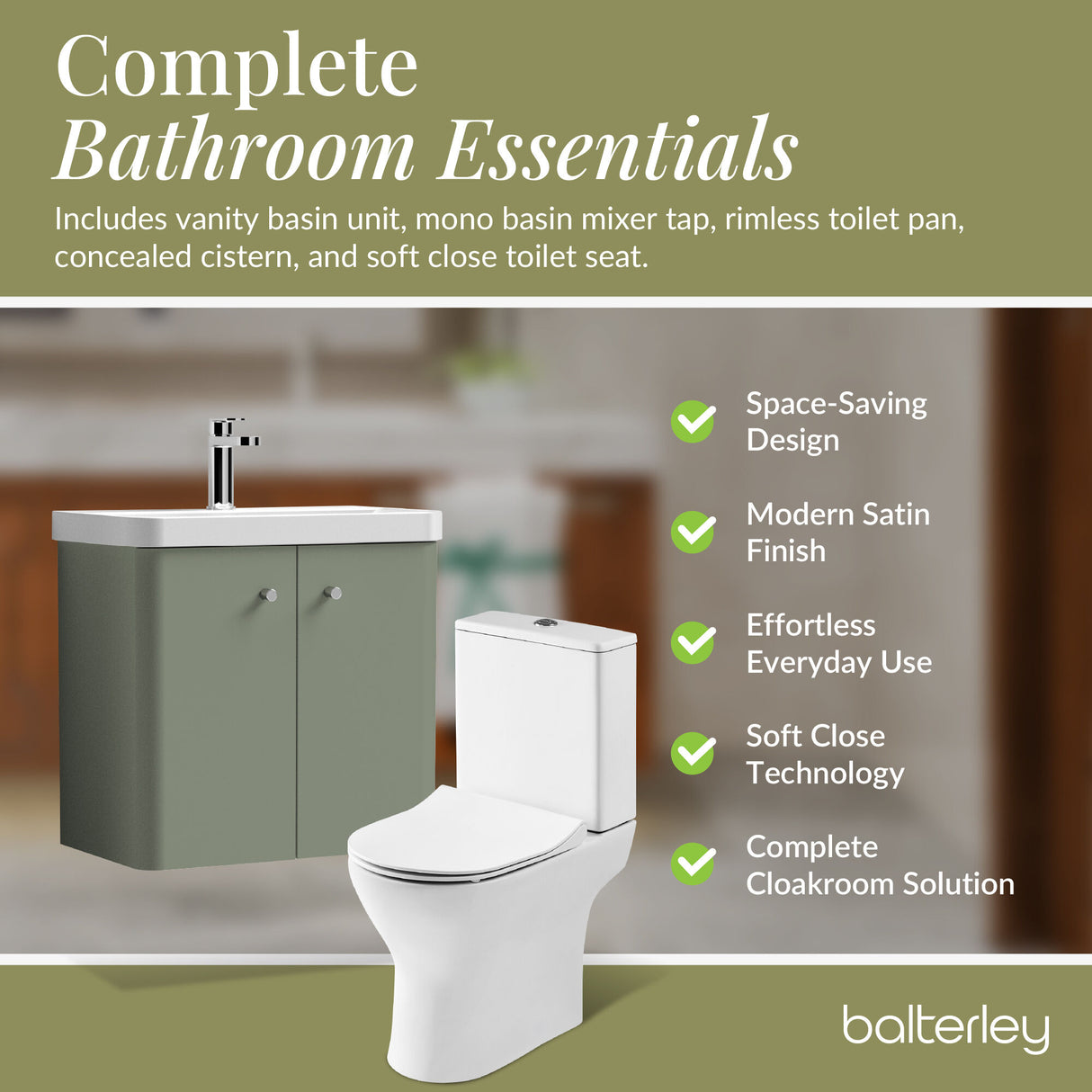 Curve Cloakroom Set - Wall Hung Vanity Basin Unit, Toilet and Mono Basin Mixer Tap