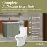 Curve Cloakroom Set - Wall Hung Vanity Basin Unit, Toilet and Mono Basin Mixer Tap