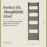 Straight Heated Rail Dual Fuel Towel Warmer, W: 400mm – Choice of Size & Finish