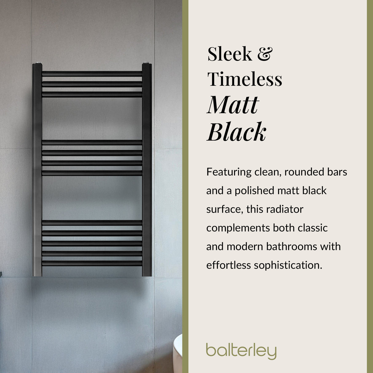 Straight Heated Rail Dual Fuel Towel Warmer, W: 500mm – Choice of Size & Finish