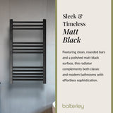 Straight Heated Rail Dual Fuel Towel Warmer, W: 500mm – Choice of Size & Finish