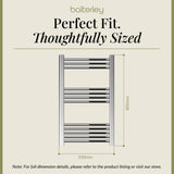 Straight Heated Rail Dual Fuel Towel Warmer, W: 500mm – Choice of Size & Finish
