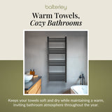 Straight Heated Rail Dual Fuel Towel Warmer, W: 500mm – Choice of Size & Finish