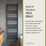 Straight Heated Rail Dual Fuel Towel Warmer, W: 500mm – Choice of Size & Finish