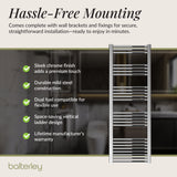 Straight Heated Rail Dual Fuel Towel Warmer, W: 500mm – Choice of Size & Finish