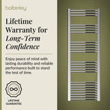 Straight Heated Rail Dual Fuel Towel Warmer, W: 500mm – Choice of Size & Finish