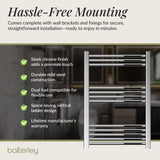 Straight Heated Heated Towel Rail Radiator, W: 600mm - Choice of Height and Finish