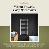 Straight Heated Heated Towel Rail Radiator, W: 600mm - Choice of Height and Finish