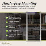 Straight Heated Heated Towel Rail Radiator, W: 600mm - Choice of Height and Finish