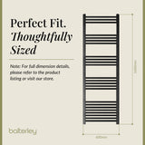 Straight Heated Heated Towel Rail Radiator, W: 600mm - Choice of Height and Finish
