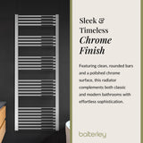 Straight Heated Heated Towel Rail Radiator, W: 600mm - Choice of Height and Finish