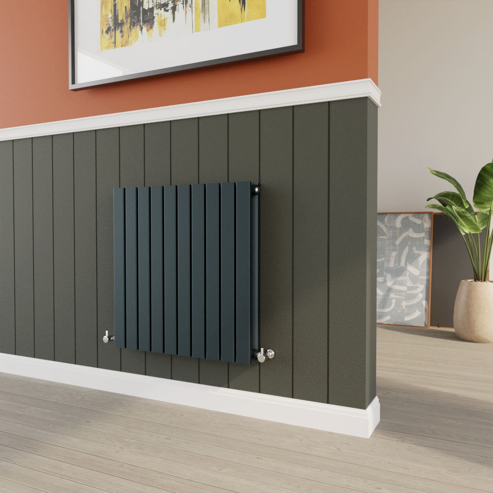 Contemporary Square Horizontal Double Panel Radiator - Choice of Size and Colour