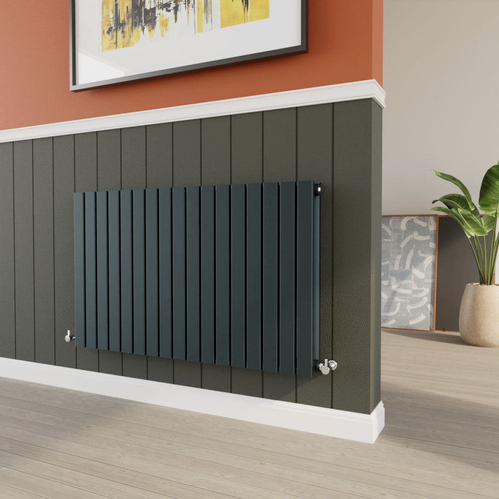 Contemporary Square Horizontal Double Panel Radiator - Choice of Size and Colour