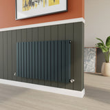 Contemporary Square Horizontal Double Panel Radiator - Choice of Size and Colour