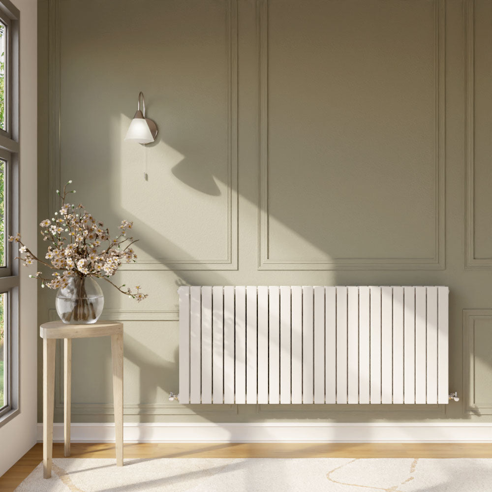 Contemporary Square Horizontal Double Panel Radiator - Choice of Size and Colour