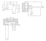 Round Wall Mount 2 Tap Hole Basin Mixer Tap & Back Plate - Choice of Finish