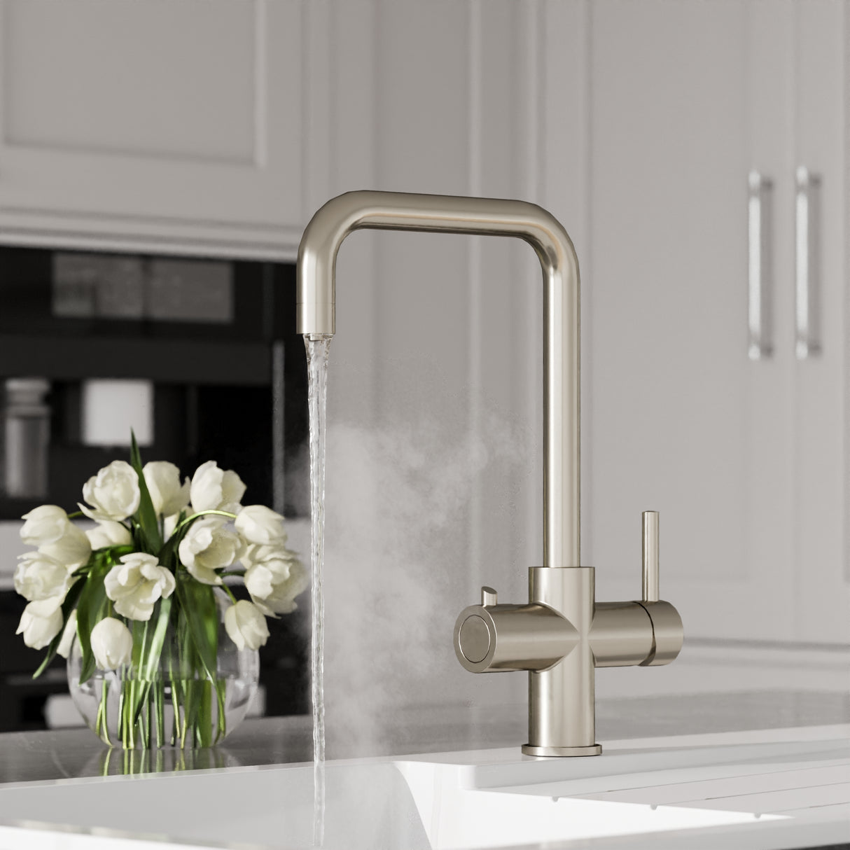 3 in 1 Boiling Water Tap Kit - Instant Hot Water Tap with Dual Lever Handles,Tank and Filter in a range of finishes