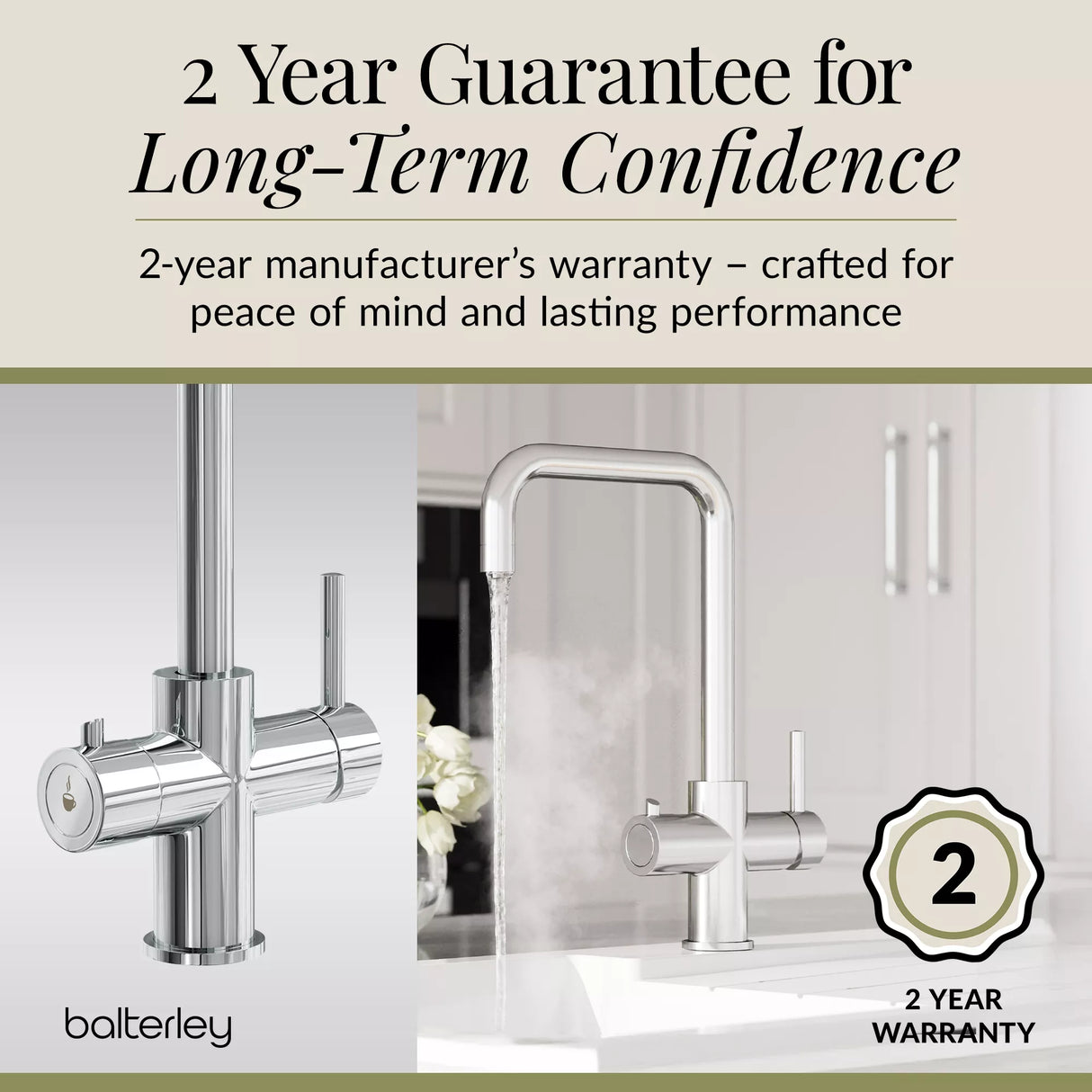 3 in 1 Boiling Water Tap Kit - Instant Hot Water Tap with Dual Lever Handles,Tank and Filter in a range of finishes