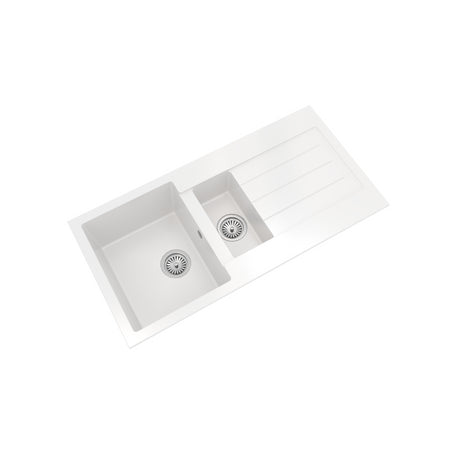 101cm Composite Inset Kitchen Sink with Overflow & Drainer - Available in Multiple Colours