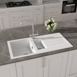 101cm Composite Inset Kitchen Sink with Overflow & Drainer - Available in Multiple Colours