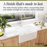 Single Bowl Fireclay Ceramic Butler Kitchen Sink with Chrome Strainer Waste