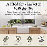 Single Bowl Fireclay Ceramic Butler Kitchen Sink with Chrome Strainer Waste
