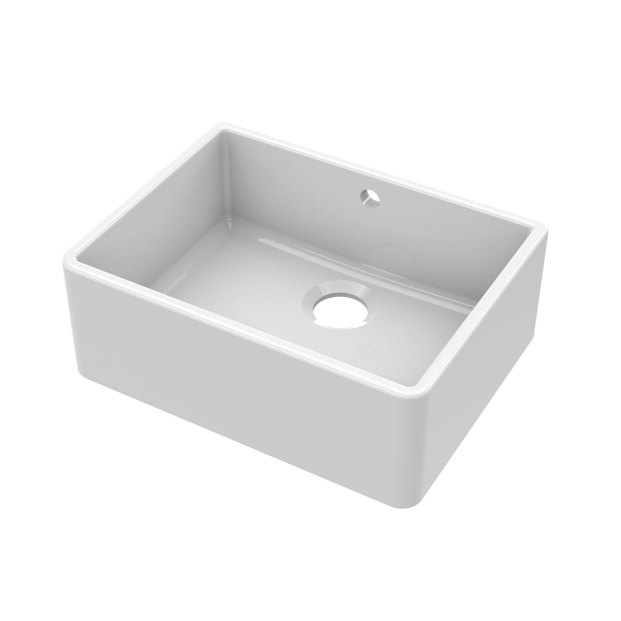 Single Bowl Fireclay Ceramic Butler Kitchen Sink with Overflow &  No Tap Hole