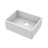 Single Bowl Fireclay Ceramic Butler Kitchen Sink with Overflow &  No Tap Hole