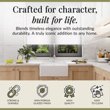 Single Bowl Fireclay Ceramic Butler Kitchen Sink with Overflow - 595mm