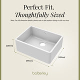 Single Bowl Fireclay Ceramic Butler Kitchen Sink with Overflow & Waste