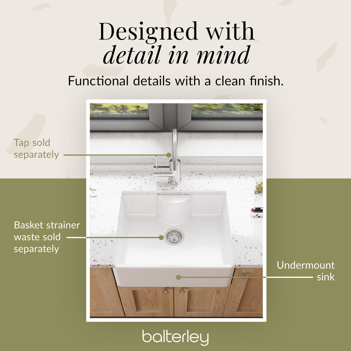 Single Bowl Fireclay Ceramic Butler Kitchen Sink - Variety of Sizes and Features Available