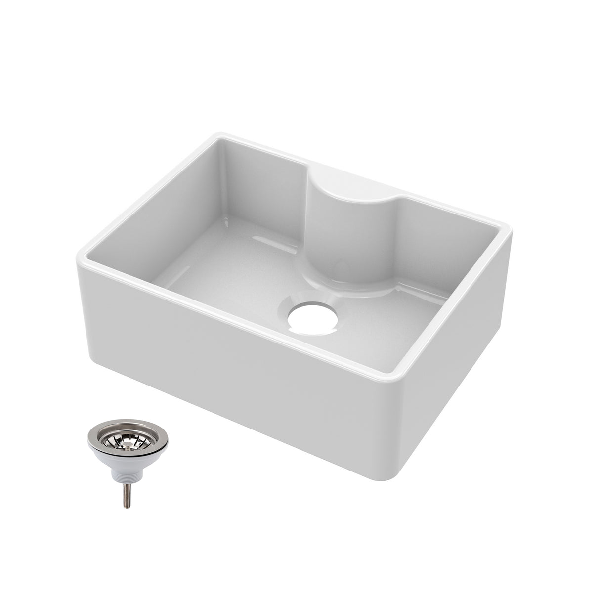 Single Bowl Fireclay Ceramic Butler Kitchen Sink with Tap Ledge