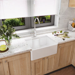 Single Bowl Fireclay Ceramic Butler Kitchen Sink - Variety of Sizes and Features Available