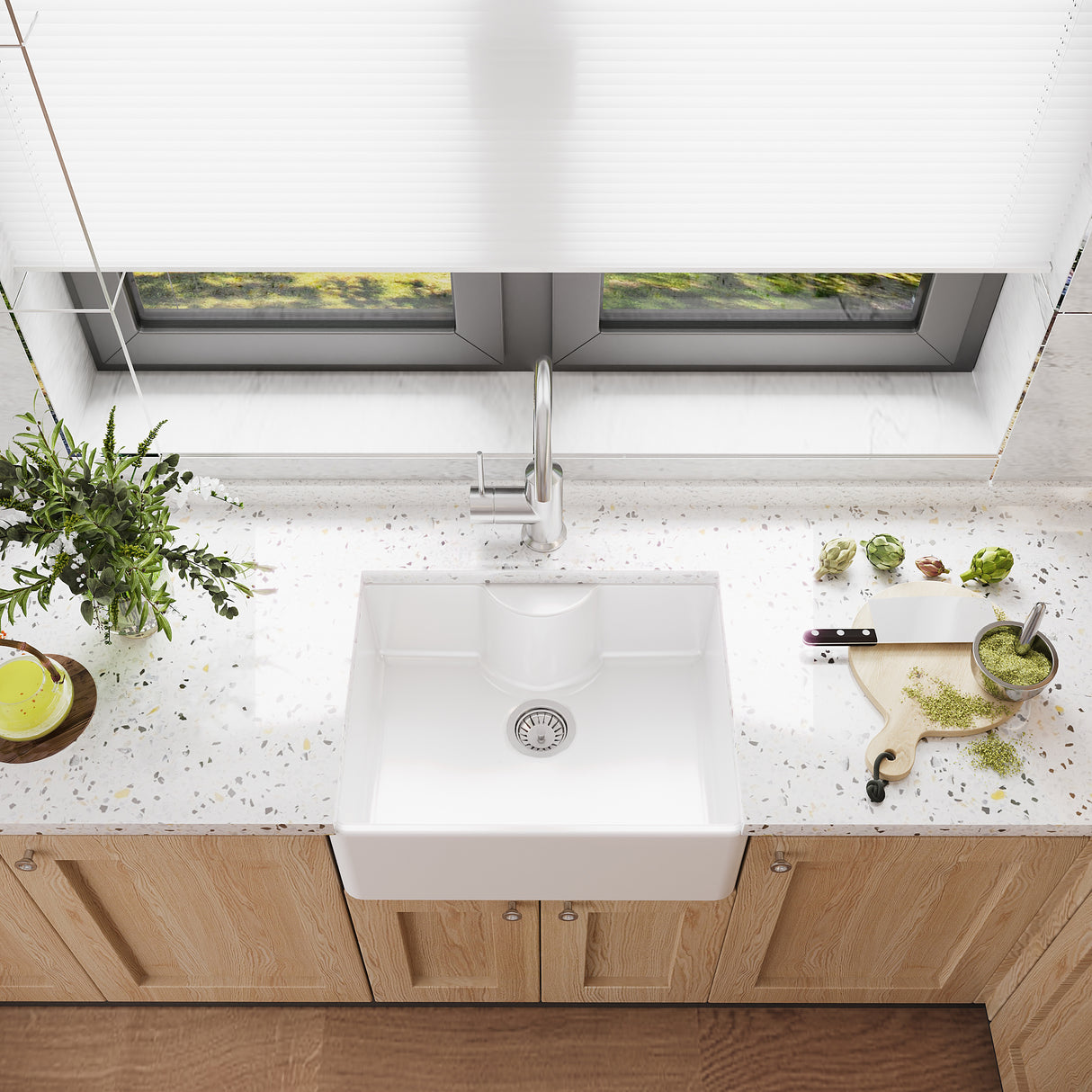 Single Bowl Butler Kitchen Sink - Variety of Sizes and Features Available