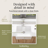 Single Bowl Fireclay Ceramic Butler Kitchen Sink with Tap Ledge