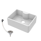 Single Bowl Fireclay Ceramic Butler Kitchen Sink with Ledge , Overflow & Waste