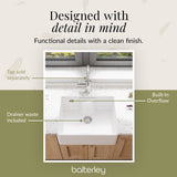Single Bowl Fireclay Ceramic Butler Kitchen Sink with Ledge , Overflow & Waste