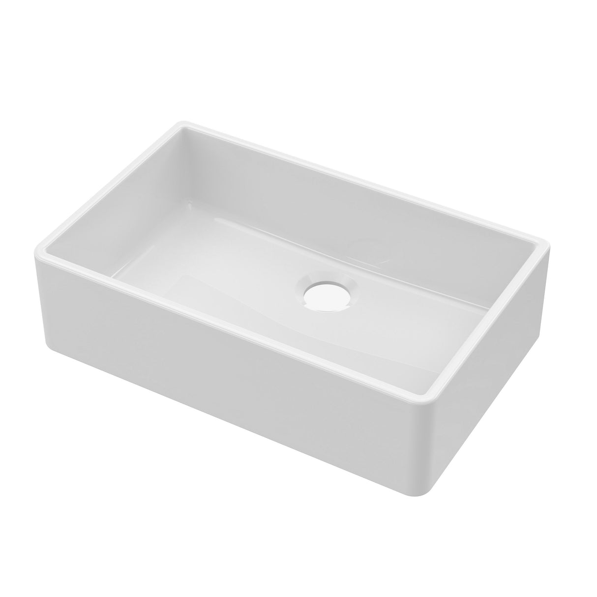 Single Bowl Fireclay Ceramic Butler Kitchen Sink with No Overflow & No Tap Hole