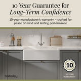 Single Bowl Fireclay Ceramic Butler Kitchen Sink with No Overflow & No Tap Hole - 795mm