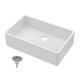 Single Bowl Fireclay Ceramic Butler Kitchen Sink with Chrome Waste