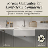 Single Bowl Fireclay Ceramic Butler Kitchen Sink with Chrome Basket Strainer Waste - 795mm