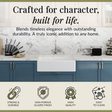 Single Bowl Fireclay Ceramic Butler Kitchen Sink Bundle with Mono Sink Mixer Tap & Waste