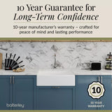 Single Bowl Fireclay Ceramic Butler Kitchen Sink Bundle with Mono Sink Mixer Tap & Waste