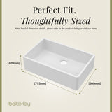 Single Bowl Fireclay Ceramic Butler Kitchen Sink Bundle with French Classic Tap & Waste