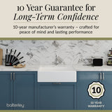 Single Bowl Fireclay Ceramic Butler Kitchen Sink Bundle with French Classic Tap & Waste