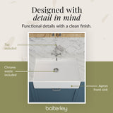 Single Bowl Fireclay Ceramic Butler Kitchen Sink Bundle with French Classic Tap & Waste