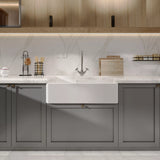 Single Bowl Fireclay Ceramic Butler Kitchen Sink - Variety of Sizes and Features Available