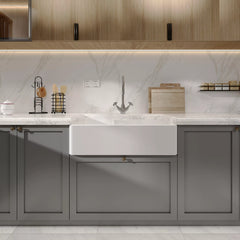 Single Bowl Fireclay Ceramic Butler Kitchen Sink - Variety of Sizes and Features Available
