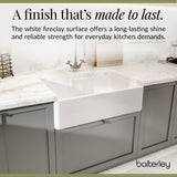 Single Bowl Fireclay Ceramic Butler Kitchen Sink with Tap Ledge & Strainer Waste